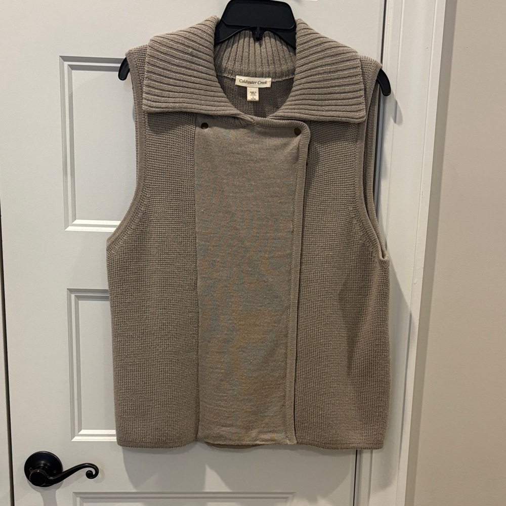 Coldwater Creek Taupe Knit Sweater Vest